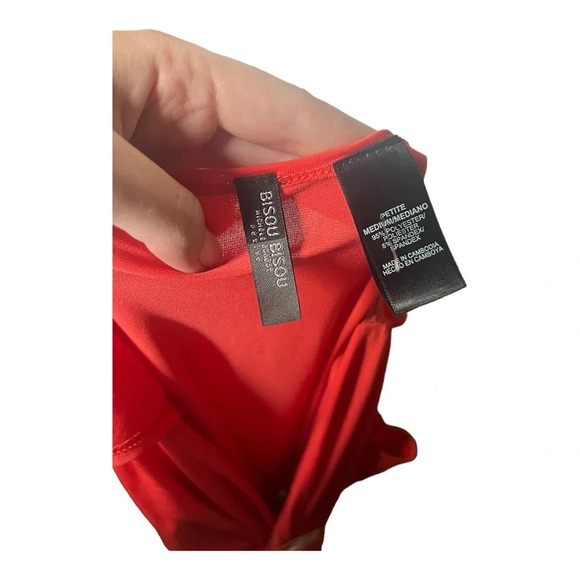 y2k Bisou Bisou Vibrant Coral Top - Picture 3 of 5